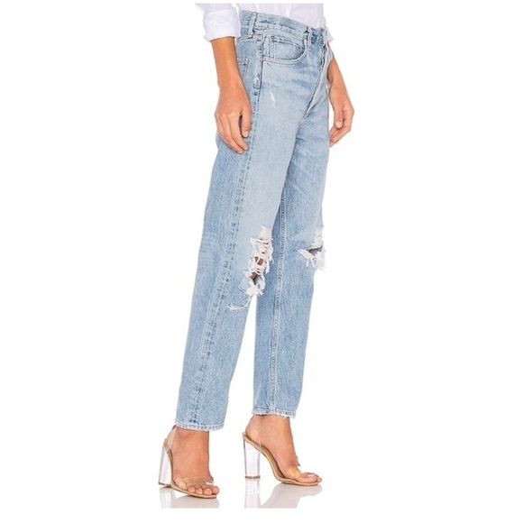 Agolde 90's Mid Rise Loose Fit Size 24 Distressed Baggy 100% Cotton Button Fly - Picture 2 of 16